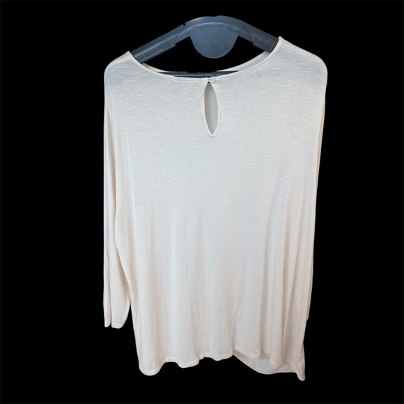 DOLAN Ivory Twist Front Blouse Plus Size 1X 3/4 Sleeve Flowy Top - Picture 2 of 7